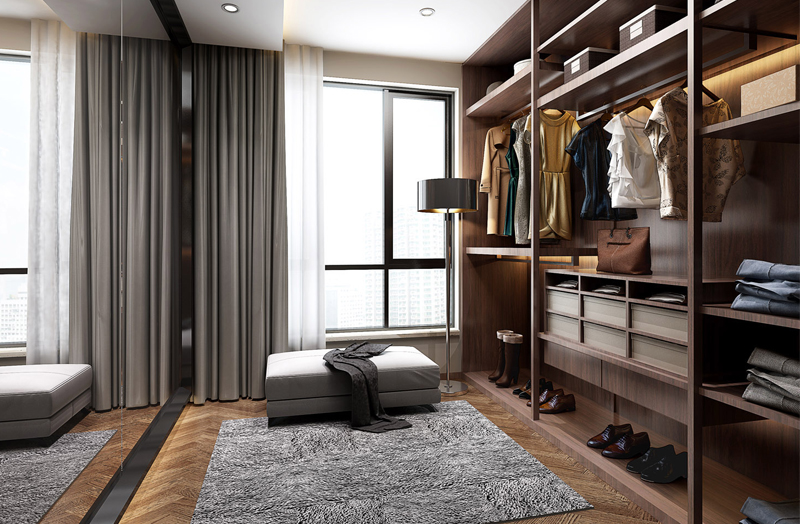 柏宝曼意式轻奢小户型全屋整体衣柜商业走入式衣帽间定制